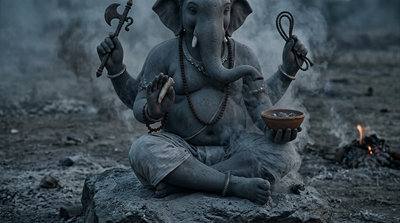 Dhūmravarṇa Gaṇapati — The Smoke-Coloured Lord