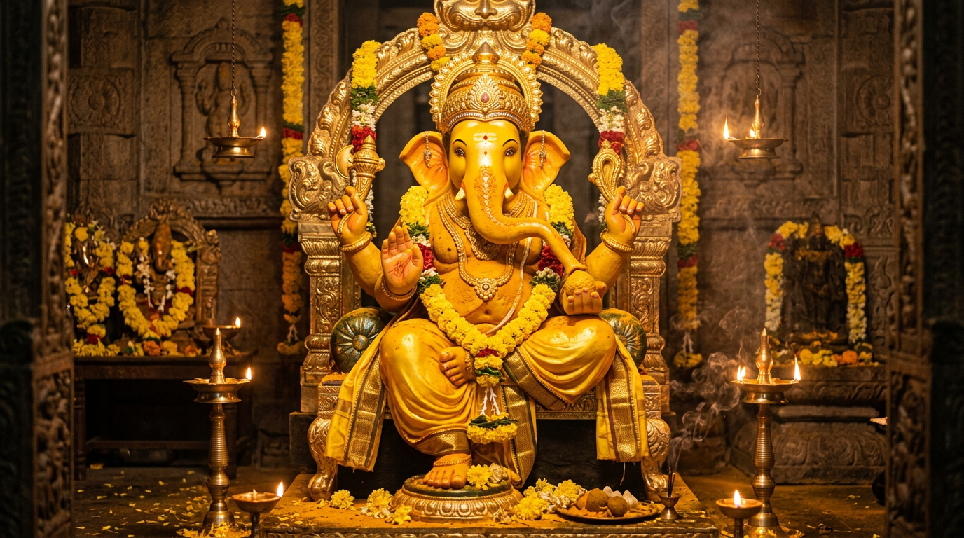 Haridrā Gaṇapati — The Turmeric-Golden Lord