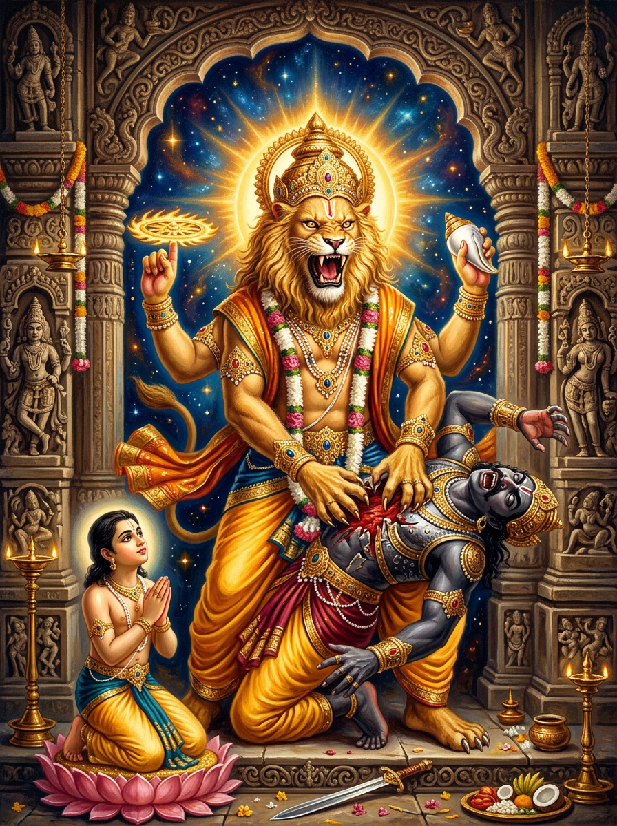 Narasimha — The Man-Lion — Half man, half lion